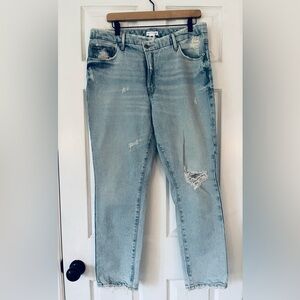 Good American Cross Waist Light Blue Cropped Jeans - Size 12/31